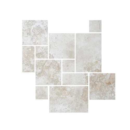 Przejdź do produktu Trawertyn Ivory Classic mix układ rzymski 3cm 1kpl=0,742m2 taras ogród basen  | Komplet Rzymski