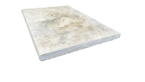 Przejdź do produktu Trawertyn 3cm Kamień brzegowy Silver Greige Ash 40,6x61 | Obrzeża do basenu Bullnose