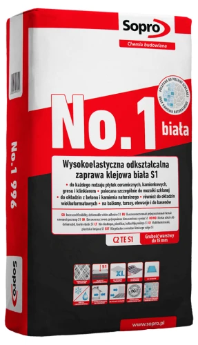 Przejdź do produktu Sopro No.1 996 | Biały klej wysokoelastyczny S1 |  22,5 Kg
