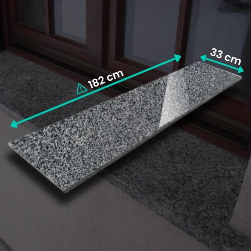 Przejdź do produktu Parapet granitowy grafitowy polerowany G654 NEW 182x33x2 cm