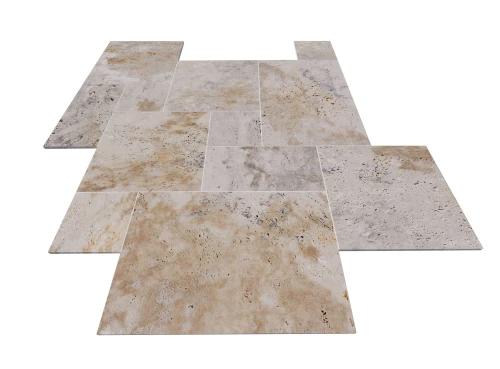 Przejdź do produktu Trawertyn Light Bębnowany French Pattern 12mm 1kpl= 0,742m2 | Komplet Rzymski