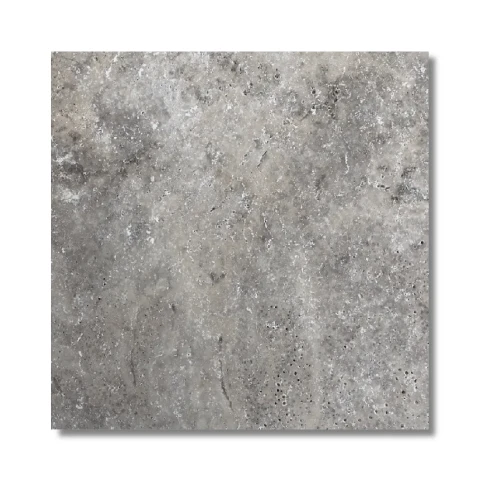 Przejdź do produktu Trawertyn Silver Premium Bębnowany Szlif 40,6x40,6x1,2 cm