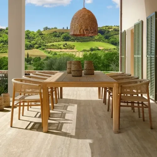 Przejdź do produktu Gres 20mm Classic Beige Travertine 45x90x2 cm