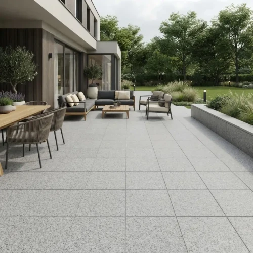 Przejdź do produktu Płytka granitowa szara płomieniowana G603 New Bianco Cristal 40x60x2 cm