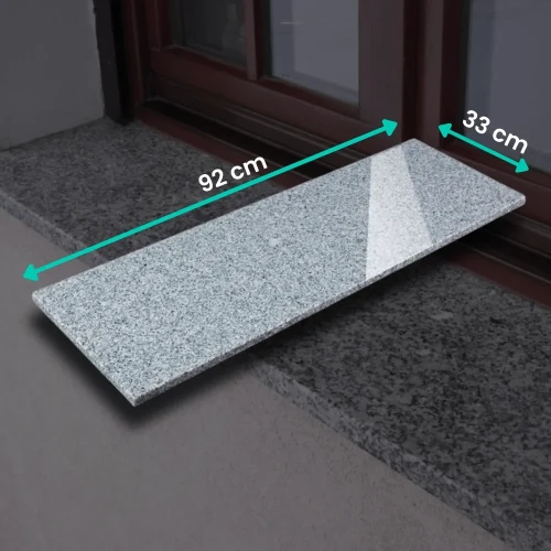 Przejdź do produktu Stopnica / Parapet granitowy szary polerowany G603 New Bianco Cristal 92x33x2 cm
