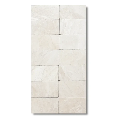 Przejdź do produktu Płytka marmurowa Queen Beige | Coffee White Brick bębnowana 7,5x15x1 cm