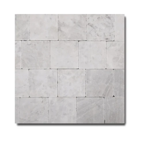 Przejdź do produktu Płytka marmurowa Royal White Bębnowana 20,3x20,3x1 cm