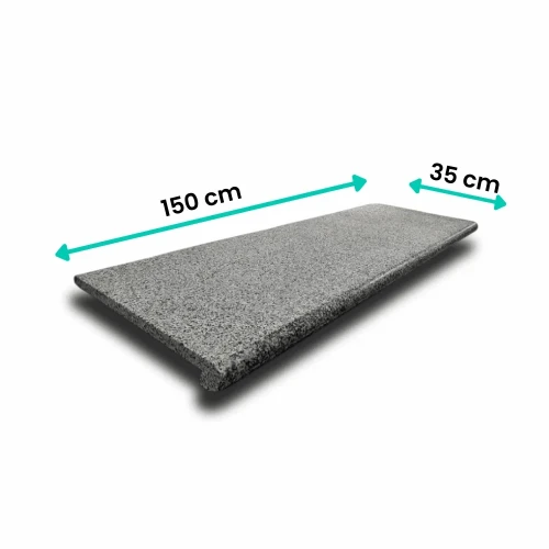 Przejdź do produktu Schodek granitowy płomieniowany Bullnose G654 New Padang Dark / Impala Grey 150x35x2 cm 