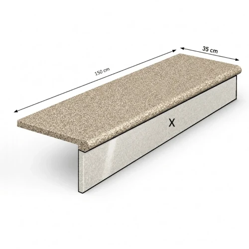 Przejdź do produktu Schodek granitowy płomieniowany Stopnica Bullnose G682 Yellow Pink 150x35x2  cm