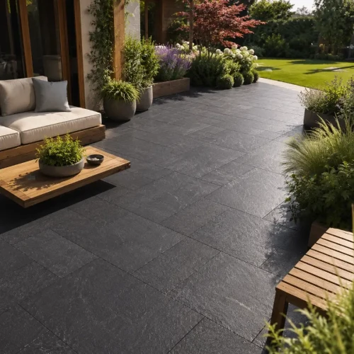 Przejdź do produktu Kamień wapień Kadappa Black limestone bębnowany French Pattern 1kpl= 0,742m2 | Komplet Rzymski 3cm