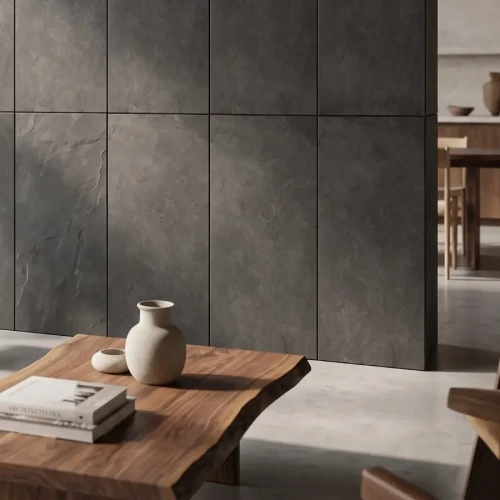 Przejdź do produktu Fornir kamienny / Tapeta kamienna Black Slate 122x61x0,2 cm