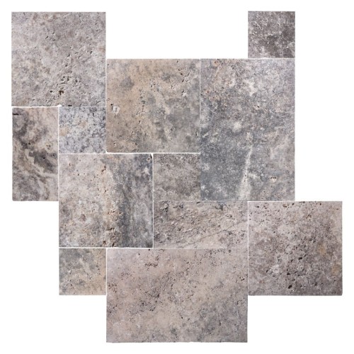 Przejdź do produktu Płytka Trawertyn 12mm Ash Antyczny Roman Opus 1kpl= 0,742m2 | Komplet Rzymski