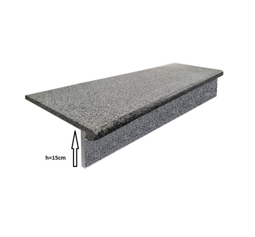 Przejdź do produktu Zestaw Stopnica - Stopień + Podstopień  Granitowy Dark Grey G654 NEW Bullnose 120x35x2 / 120x15x2